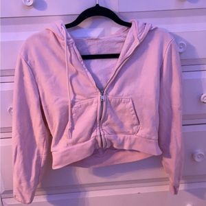 brandy Melville zip up pink sweatshirt